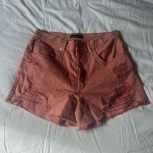 Pink Aero Distressed Jean Shorts